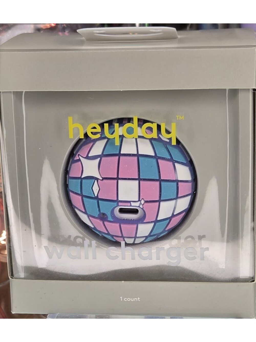 Heyday 15W Single Port USB-C Wall Charger Disco Ball Design